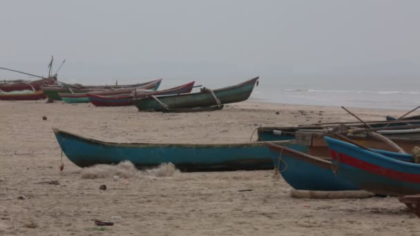 Pescadores Barco Costa Goa — Vídeo de Stock