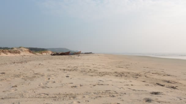 Fiskare Båt Stranden Goa — Stockvideo