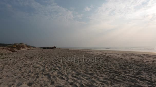 Pêcheurs Bateau Sur Rivage Goa — Video