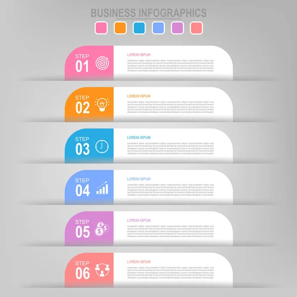 Infografik des Schrittes, flaches Design des Business-Icon-Vektors — Stockvektor