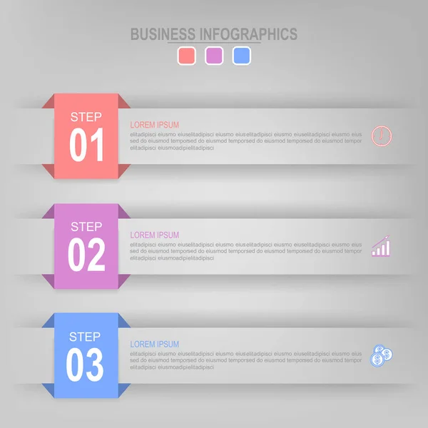 Infographic adım, düz iş simge vektör tasarımı