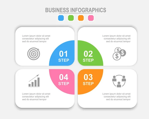 Infographie de l'étape, conception plate du vecteur icône de l'entreprise — Image vectorielle