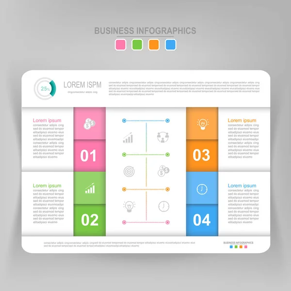 Infographic adım, düz iş simge vektör tasarımı