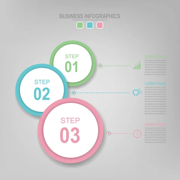 Infographic of circle element, flat design of business icon vector — Stock Vector