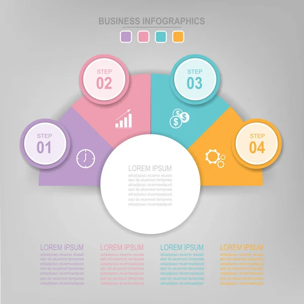 Infográfico do elemento círculo, projeto liso do vetor do ícone do negócio — Vetor de Stock