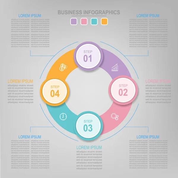 Infografik des Kreis-Elements, flaches Design des Business-Icon-Vektors — Stockvektor