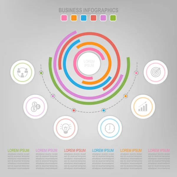 Infographie de l'élément cercle, dessin plat du vecteur icône de l'entreprise — Image vectorielle