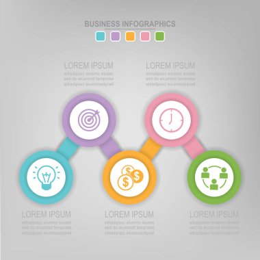 Infographic adım, düz iş simge vektör tasarımı
