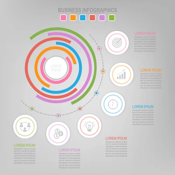 Infographie de l'élément cercle, dessin plat du vecteur icône de l'entreprise — Image vectorielle
