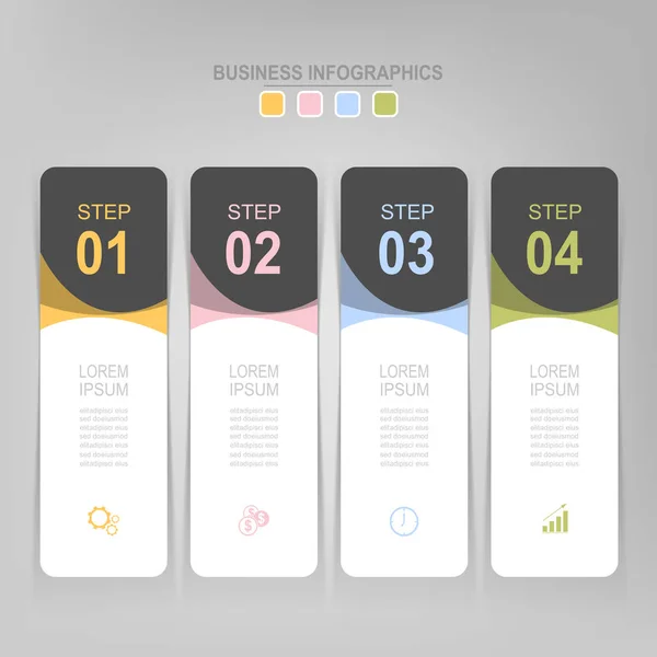 Infographic adım, düz iş simge vektör tasarımı