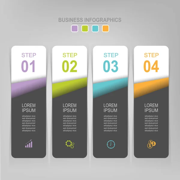 Infografica di step, progettazione piatta di business icon vector — Vettoriale Stock