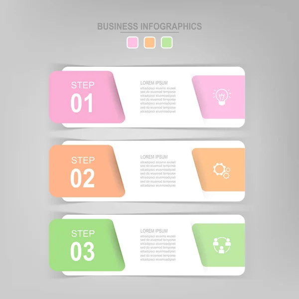 Infographie de l'étape, conception plate du vecteur icône de l'entreprise — Image vectorielle