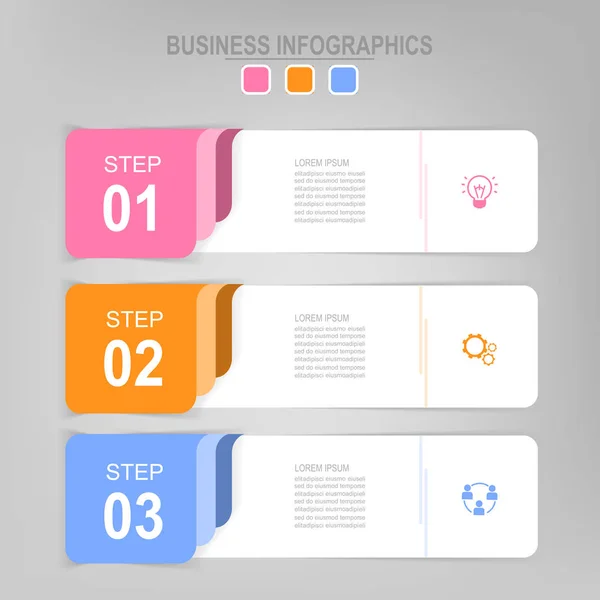 Infografica di step, progettazione piatta di business icon vector — Vettoriale Stock