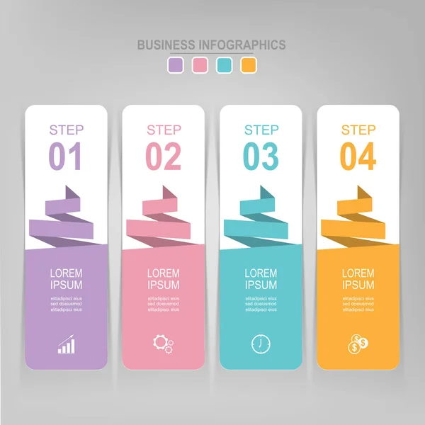 Infographie de l'étape, conception plate du vecteur icône de l'entreprise — Image vectorielle