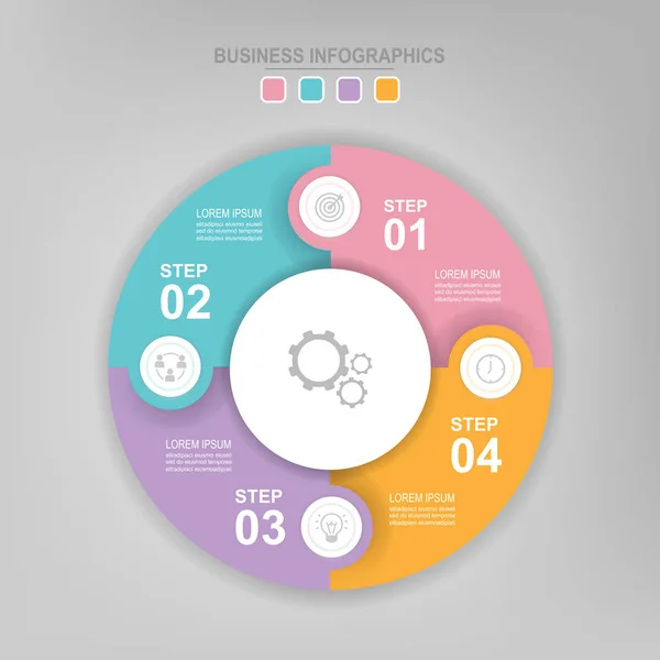 Infographie de l'élément cercle, dessin plat du vecteur icône de l'entreprise — Image vectorielle