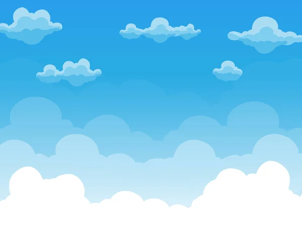 Groupe de nuages sur le vecteur ciel bleu — Image vectorielle