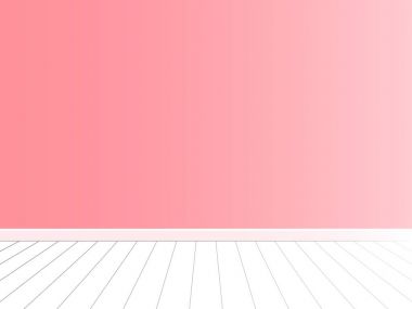 Beyaz zemin iç vektör ile pembe duvar