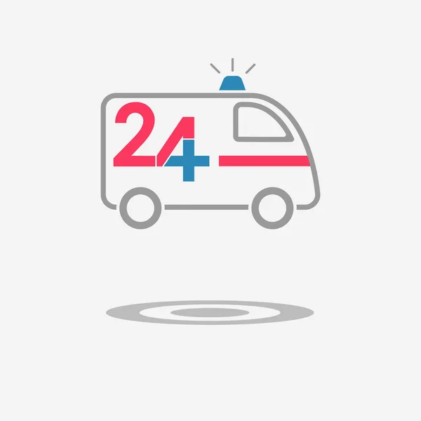 Yirmi dört mevcut tıbbi yardım simgesi. Ambulans araç