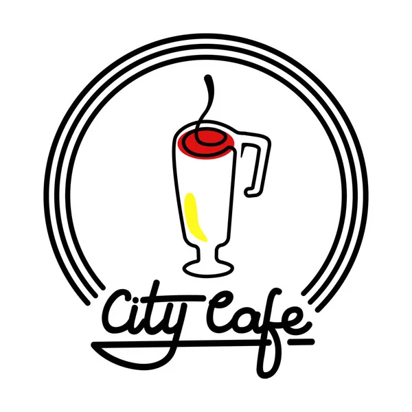 Stadt Café Logo Vorlage Design Vektor Illustration — Stockvektor