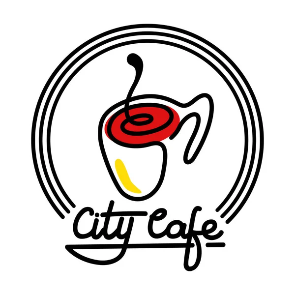 City Café Logo Plantilla Diseño Vector ilustración — Vector de stock