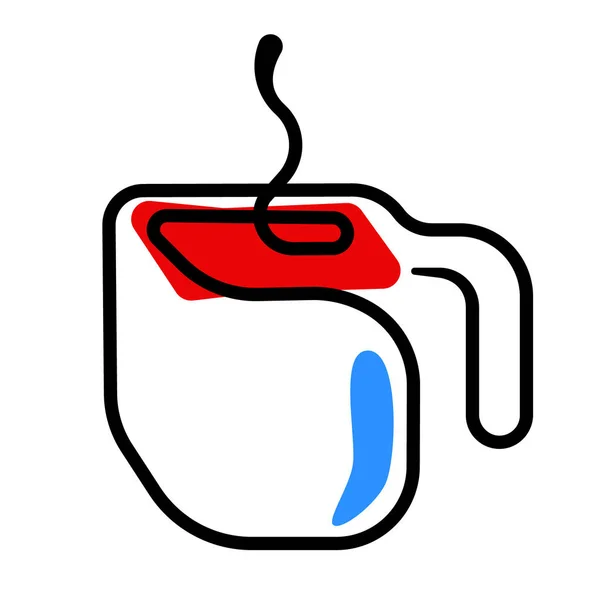 Kaffeegetränk oder Tasse Tee Farbe Symbol — Stockvektor