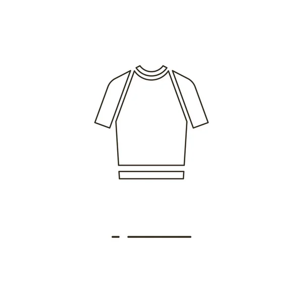 Vectorillustratie van lijn t-shirt pictogram op witte achtergrond — Stockvector