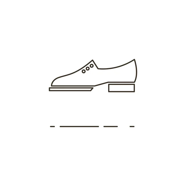 Ilustración vectorial de línea brogue zapatos icono sobre fondo blanco — Vector de stock