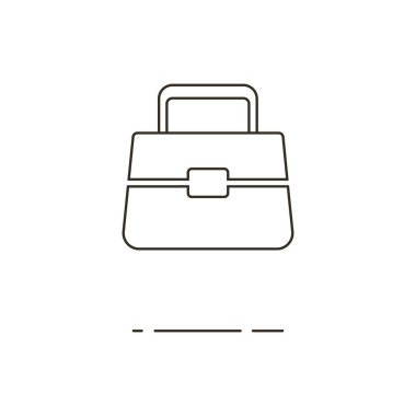 Satırı bayanlar çanta simgesi beyaz arka plan üzerinde vektör çizim