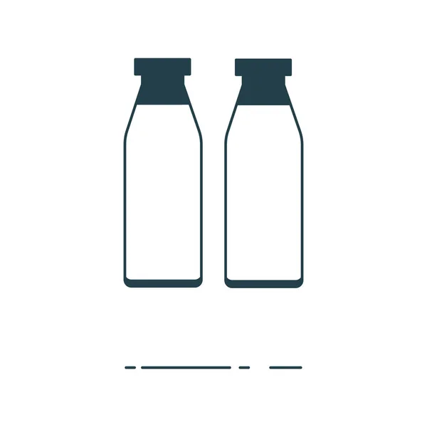 Ilustración vectorial del icono de la botella de leche en línea sobre fondo blanco — Vector de stock