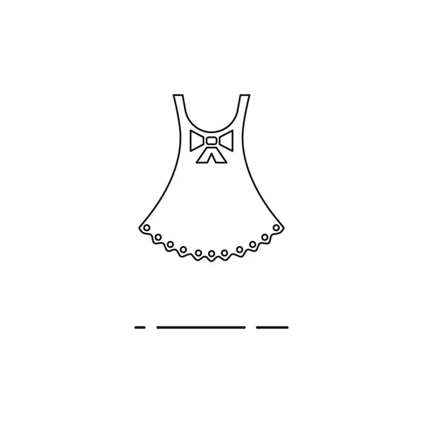 Ilustração vetorial de linha fina ícone de camisa de noite no fundo branco —  Vetores de Stock