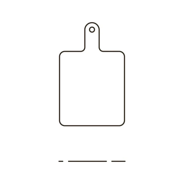 Vectorillustratie van lijn cutting board pictogram op witte achtergrond — Stockvector