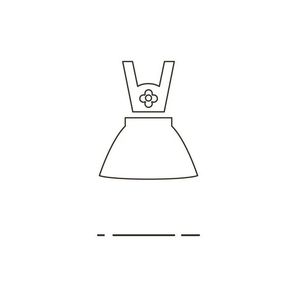 Vektor-Illustration der dünnen Linie Kleid-Symbol auf weißem Hintergrund — Stockvektor