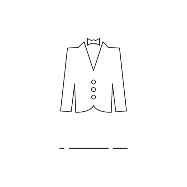 Vector jaqueta de linha e ícone gravata arco no fundo branco —  Vetores de Stock