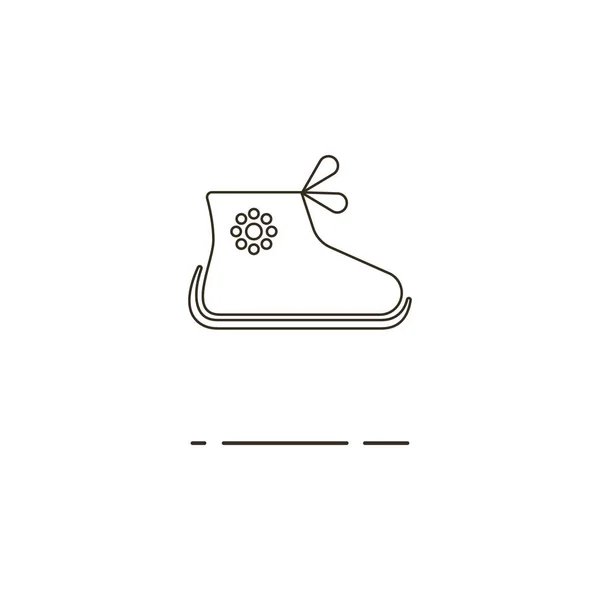 Ilustración vectorial del icono de zapatos de bebé de línea sobre fondo blanco — Vector de stock