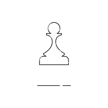 Satranç piyon ince çizgi simgesi. MBE minimalizm tarzı