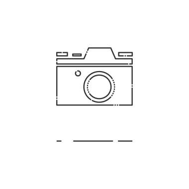 Fotoğraf kamera ince çizgi simgesi. MBE minimalizm tarzı