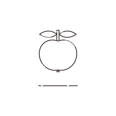 Elma meyve ince çizgi simgesi. MBE minimalizm tarzı