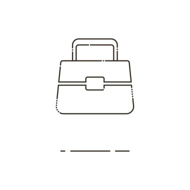 Bayanlar çanta ince çizgi simgesi. MBE minimalizm tarzı