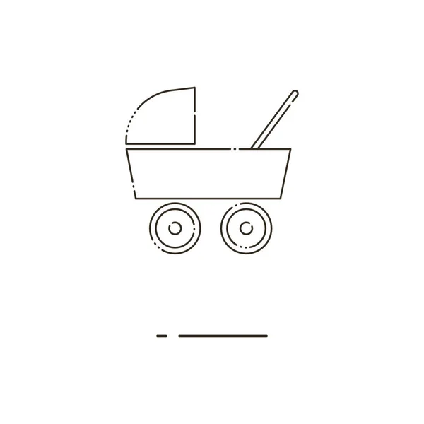 Bebé carro delgada línea icono. Mbe minimalismo estilo — Archivo Imágenes Vectoriales