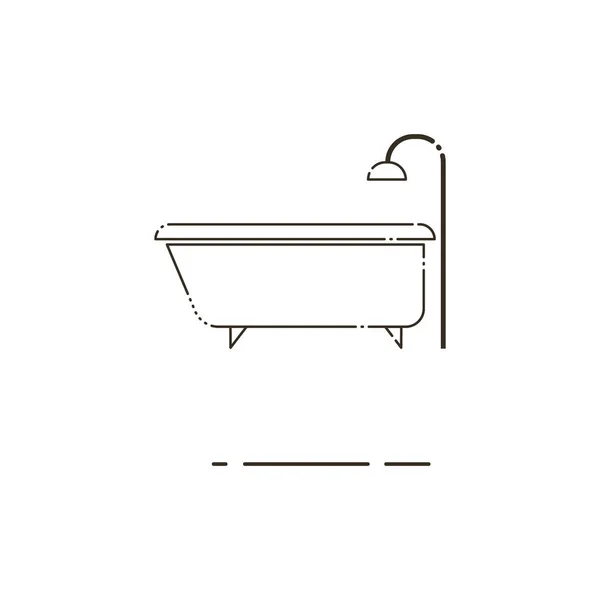 Bath and shower thin line icon. Mbe minimalism style — Stock Vector