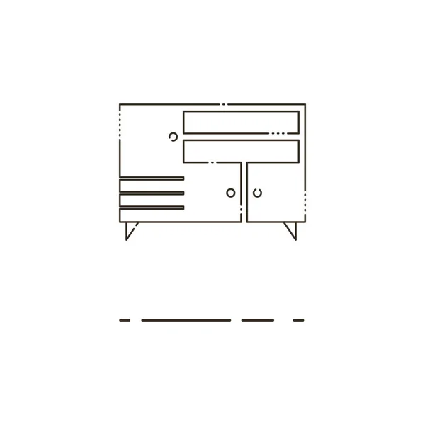 Cupboard ícone de linha fina. Estilo minimalismo Mbe — Vetor de Stock