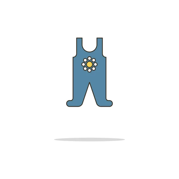 Baby romper kleur dunne lijn pictogram. Vectorillustratie — Stockvector