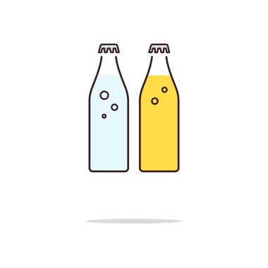 Soda su renk ince çizgi simgesi. Vektör çizim