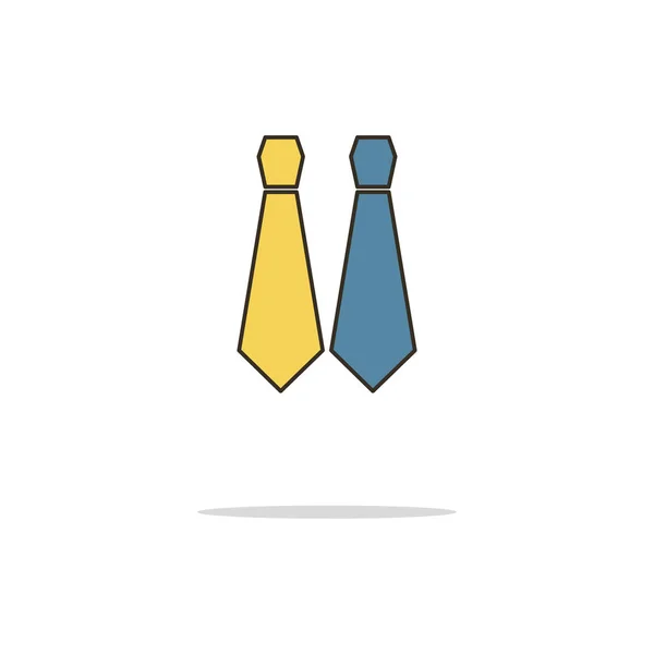 Krawatte Farbe dünne Linie icon.vector Abbildung — Stockvektor