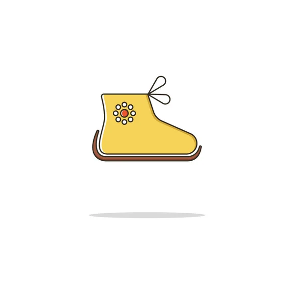 Zapatos de bebé color línea delgada icon.Vector ilustración — Vector de stock