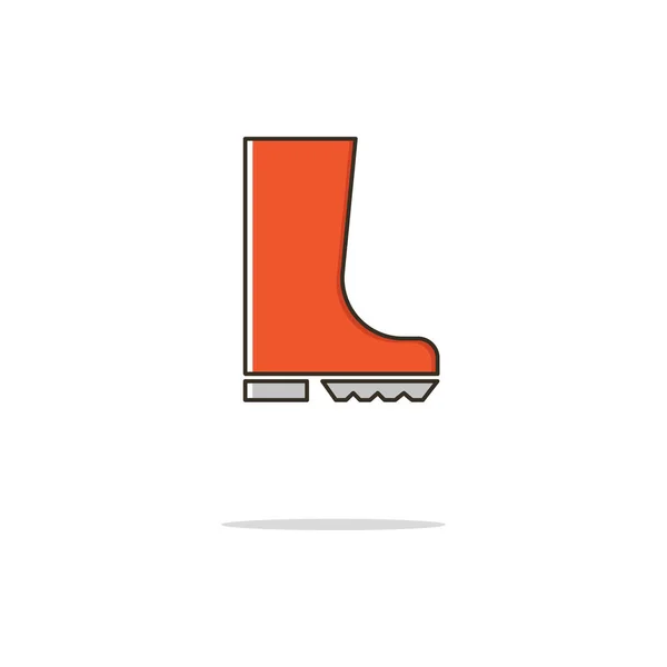 Gumboots color línea delgada icon.Vector ilustración — Vector de stock