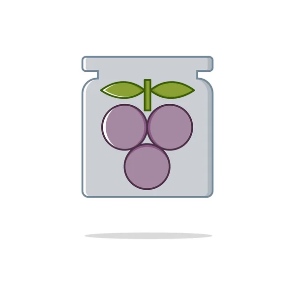 Prunes en conserve couleur ligne mince icon.Vector illustration — Image vectorielle