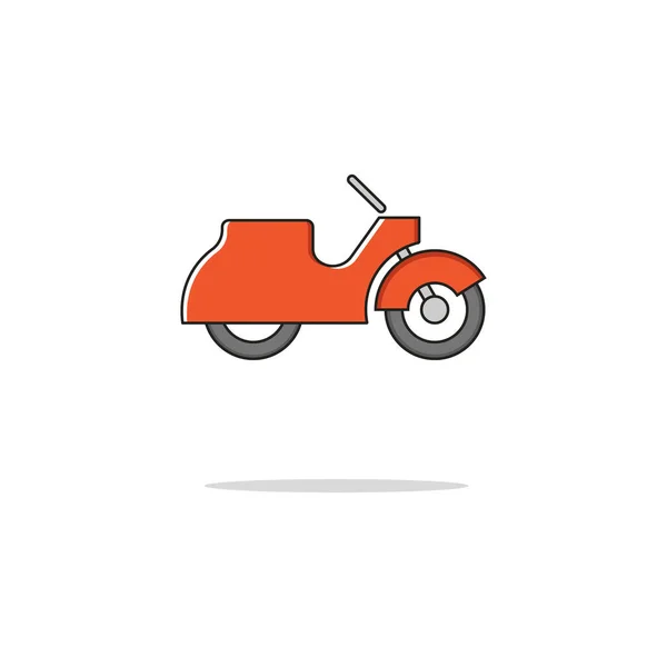 Retro scooter färg tunn linje-ikonen. Vektorillustration — Stock vektor