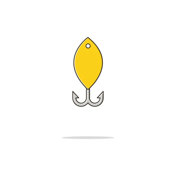 Colher isca cor linha fina icon.Vector ilustração — Vetor de Stock