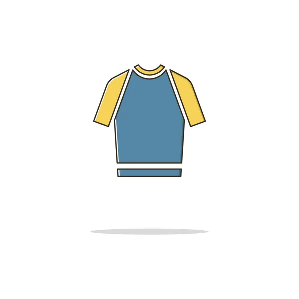 T-shirt cor linha fina icon.Vector ilustração — Vetor de Stock